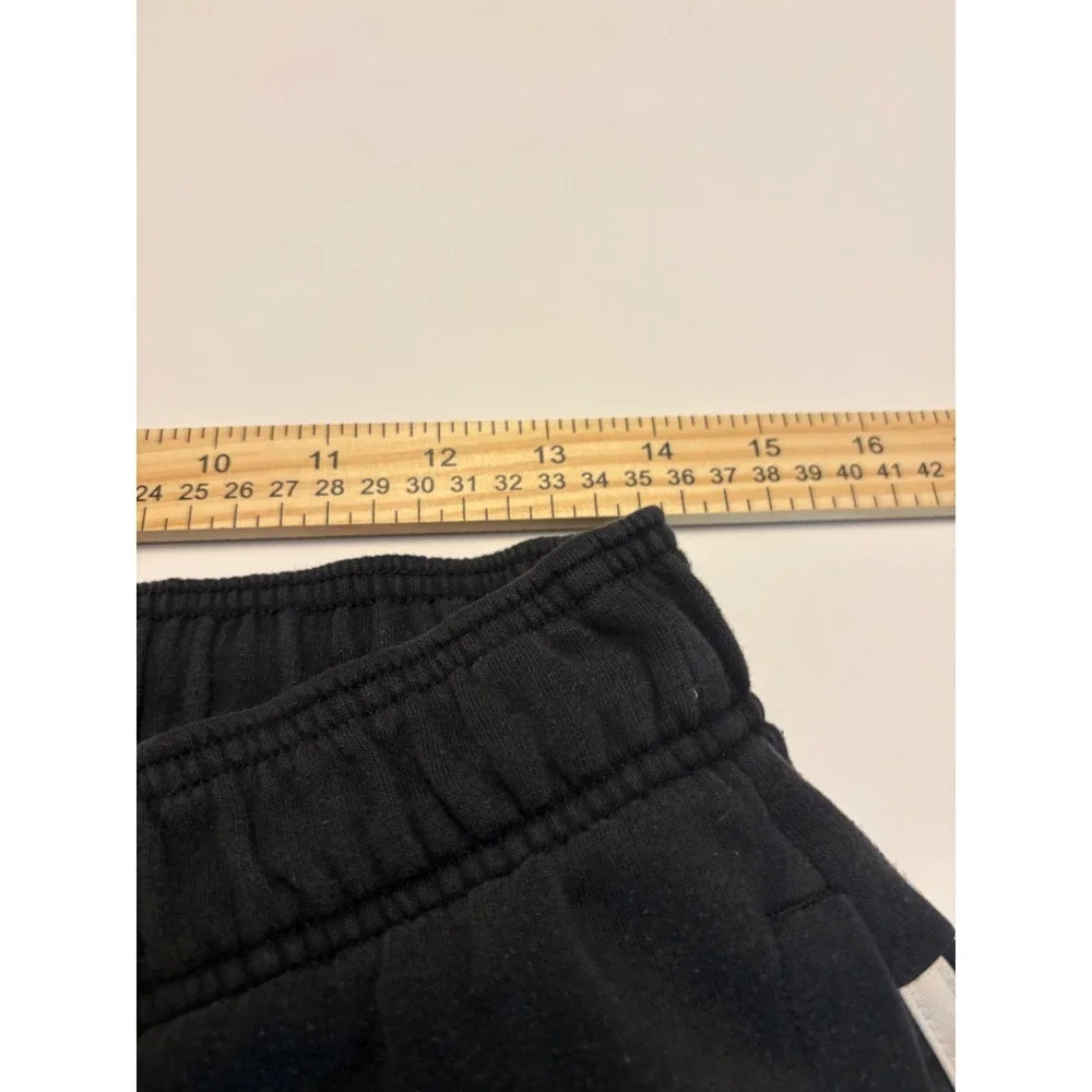 Adidas Fleece Joggers Mens Small Black 3-Stripe Cuffed Sweatpants
